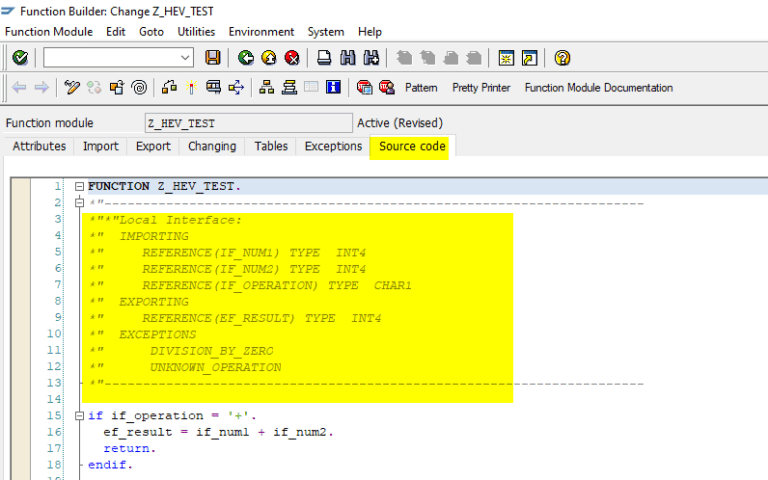 SAP: how to program and test ABAP function modules - Heiko Evermann's ...